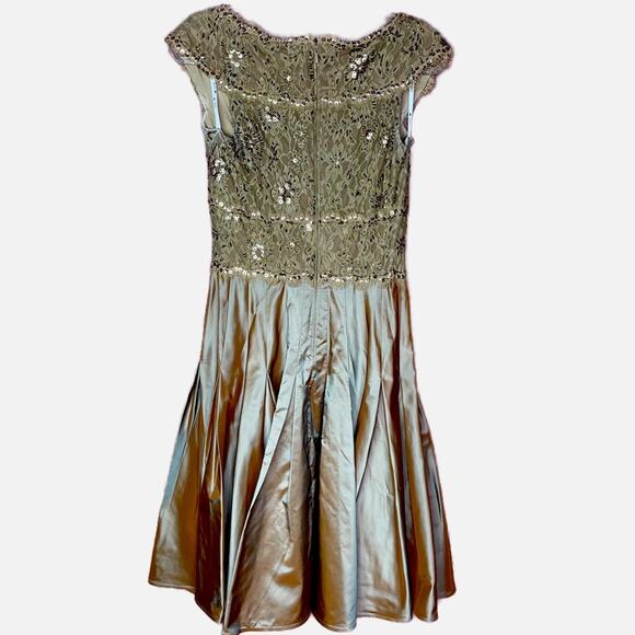 Tadashi Shoji Collection Metallic Beaded Party Dress - Picture 9 of 11